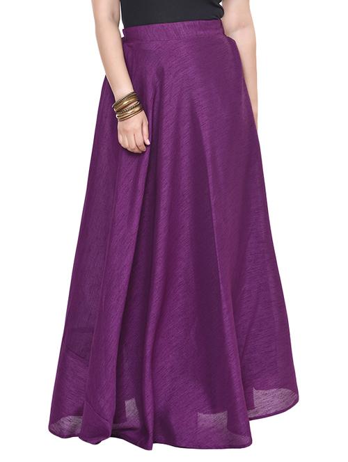 purple silk blend flared skirt - 13904429 - Very Small Image - 1