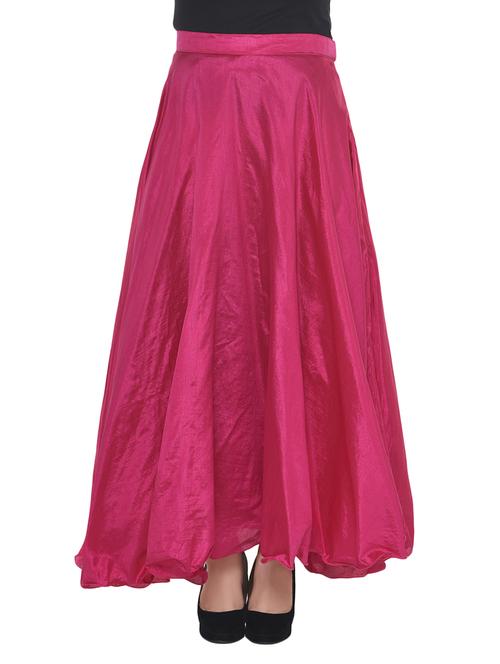 pink silk blend flared skirt - 13904432 - Very Small Image - 1