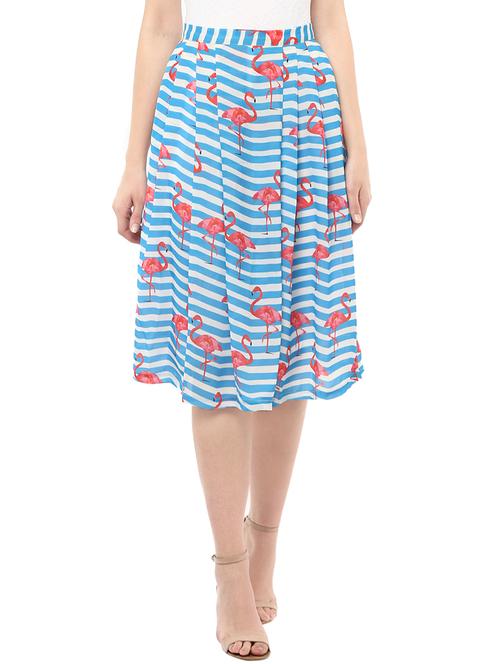 swan print pleated skirt - 13904525 - Very Small Image - 1