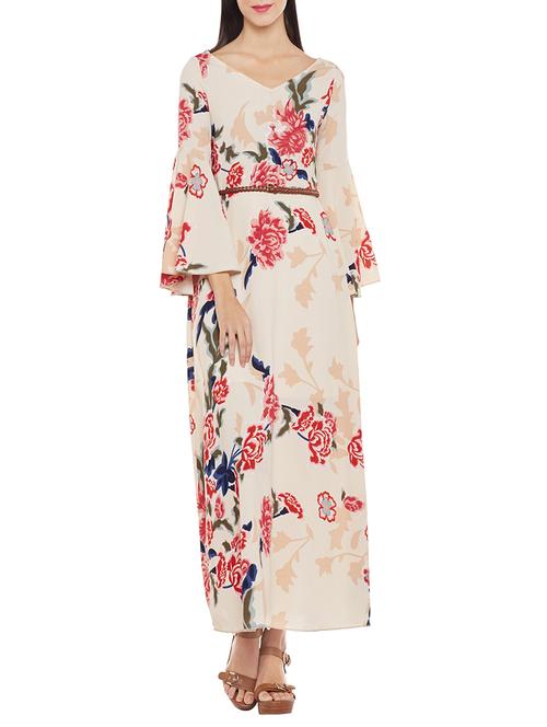 white floral print multicolored maxi dress - 13905883 - Very Small Image - 1