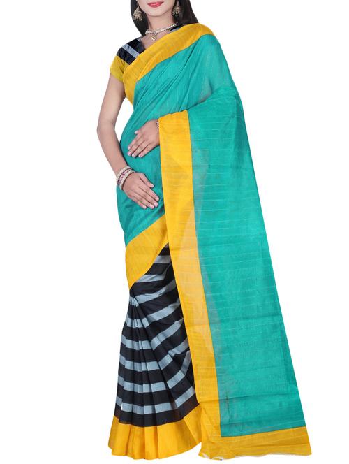 women's stripes multi colored saree - 13907137 - Very Small Image - 1
