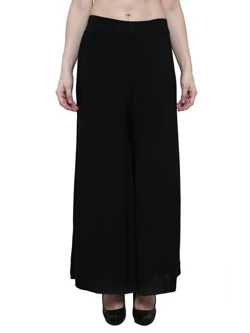 black solid crepe palazzo - 13908178 - Very Small Image - 1