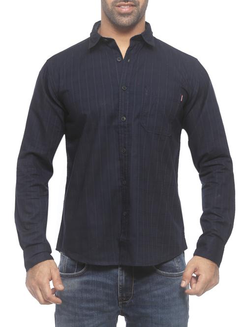 blue cotton casual shirt - 13910040 - Very Small Image - 1
