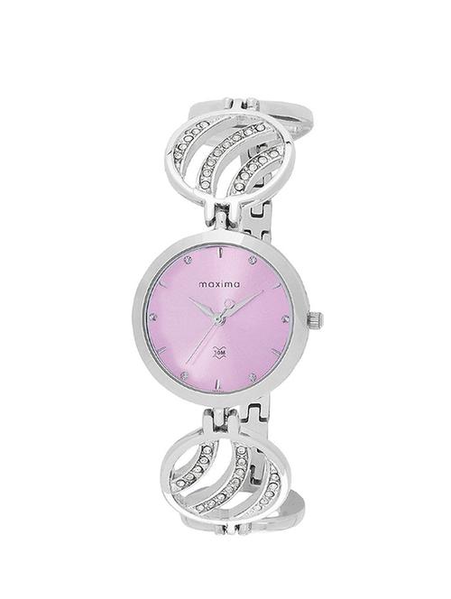 maxima pink dial analog watch for women - o-44941bmli - 13911483 - Very Small Image - 1