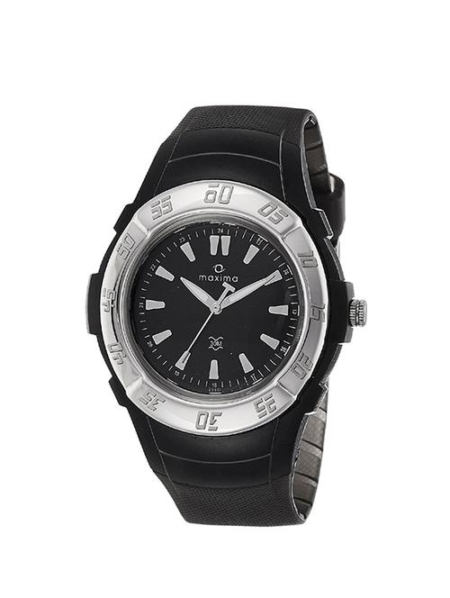 maxima black dial analog watch for men - 44122ppgw - 13911512 - Very Small Image - 1