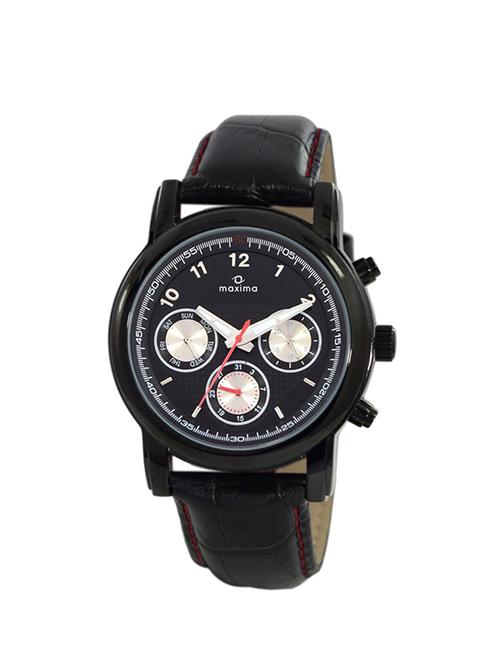 maxima black dial chronograph watch for men - 27541lmgb - 13911582 - Very Small Image - 1