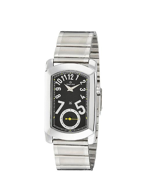 maxima black dial analog watch for men - 41951cmgi - 13911583 - Very Small Image - 1