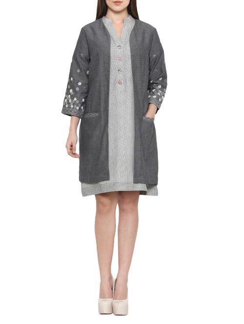 ohar grey cotton summer jacket - 13915659 - Very Small Image - 1