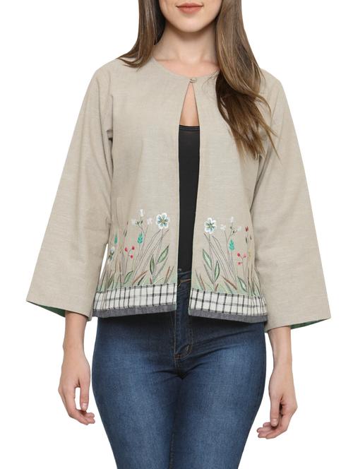 ohar beige cotton summer jacket - 13915660 - Very Small Image - 1