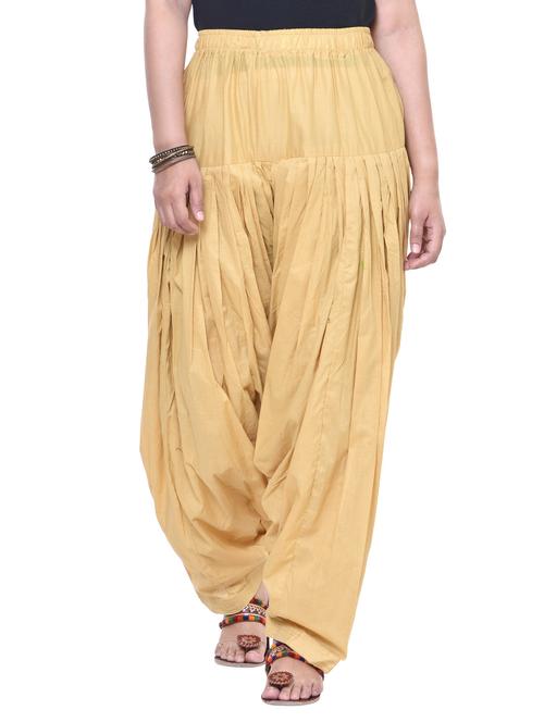 beige cotton khajuri salwar - 13916635 - Very Small Image - 1