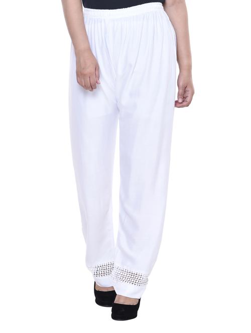 white cotton tapered pant - 13916638 - Very Small Image - 1