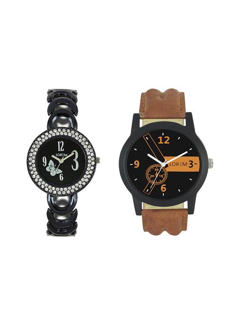 lorem round dial analog watch combo - 13917144 - Very Small Image - 1