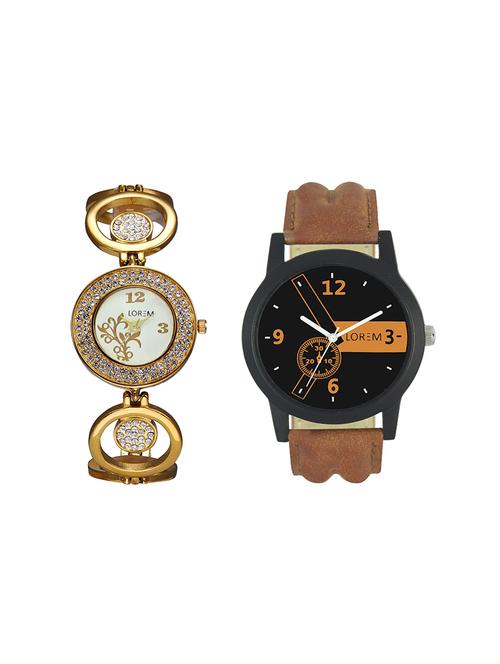 lorem round dial analog watch combo - 13917147 - Very Small Image - 1