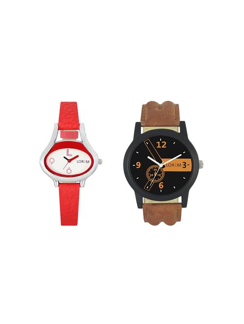 lorem round dial analog watch combo - 13917149 - Very Small Image - 1