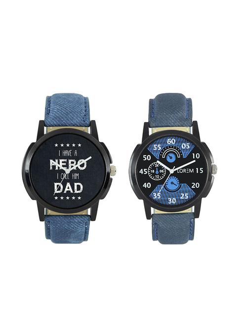 lorem leatherette strap analog watch combo - 13917156 - Very Small Image - 1