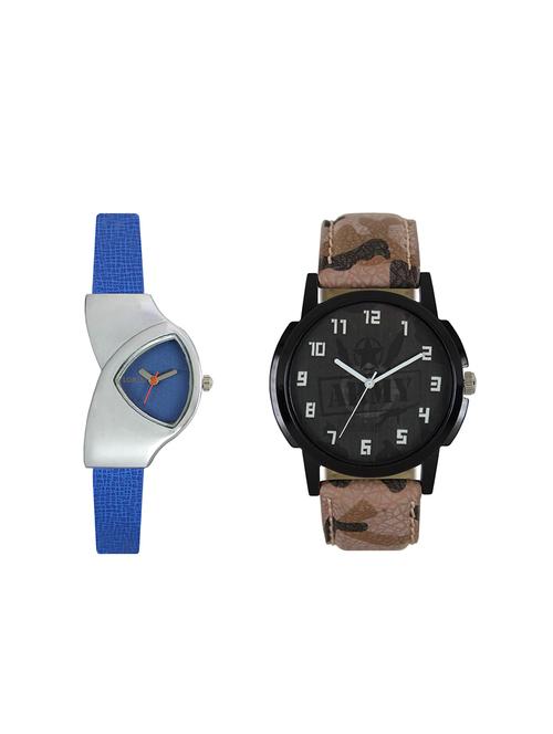 lorem leatherette strap analog watch combo - 13917178 - Very Small Image - 1