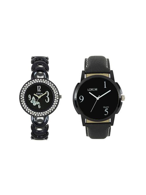 lorem leatherette strap analog watch combo - 13917204 - Very Small Image - 1