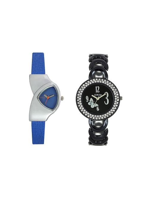 lorem leatherette strap analog watch combo - 13917235 - Very Small Image - 1