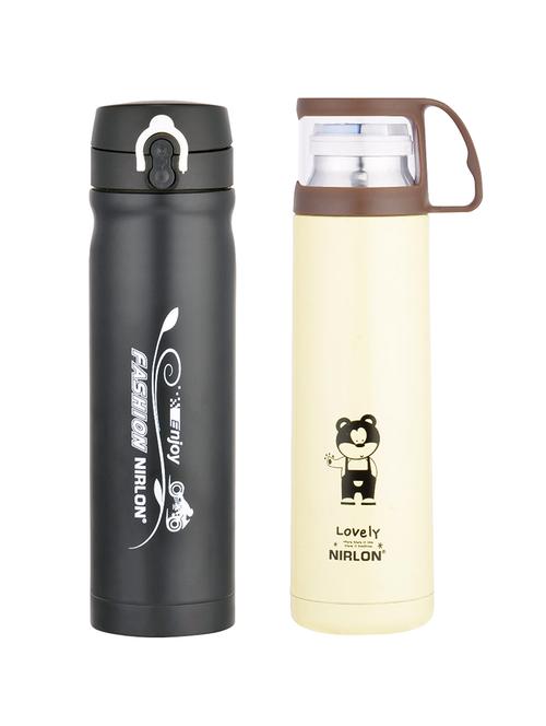 nirlon stainless steel set of 2 vacuum water bottle - 13917324 - Very Small Image - 1