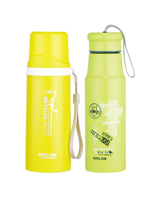 nirlon stainless steel stylish set of 2 water bottle - 13917335 - Very Small Image - 1