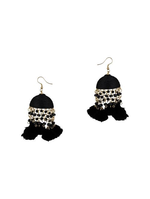 black metal jhumka earrings - 13918043 - Very Small Image - 1