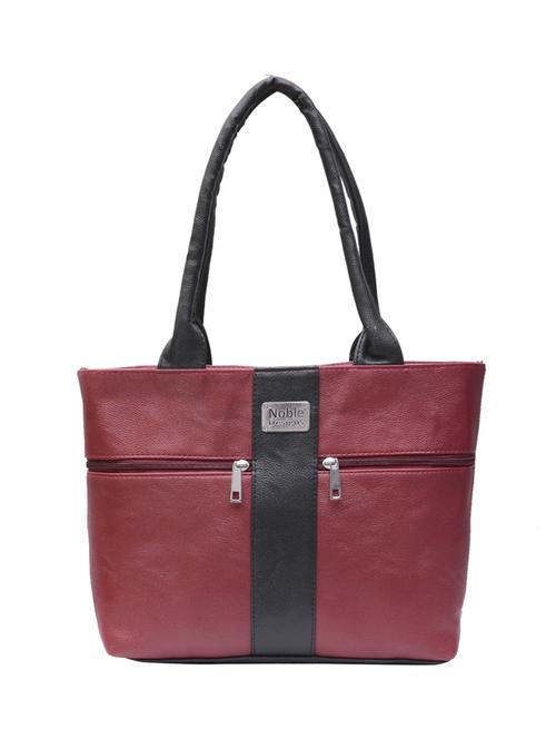 maroon leatherette regular handbag - 13918199 - Very Small Image - 1