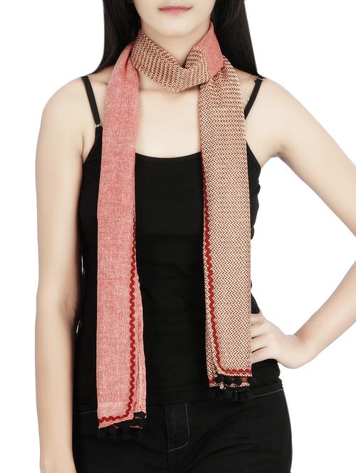 red khadi stole - 13921688 - Very Small Image - 1