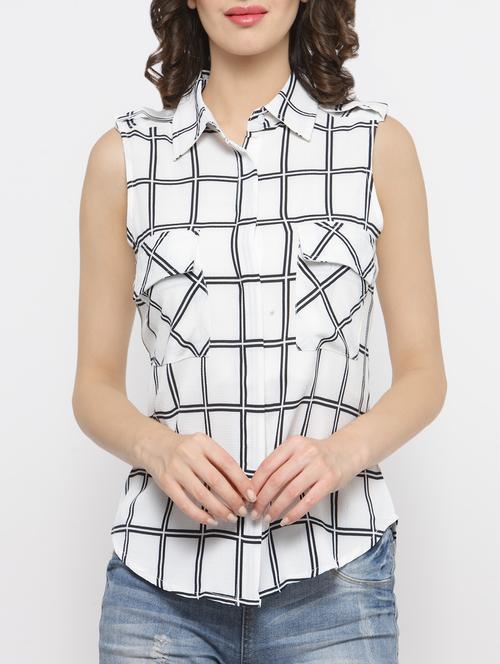 white checkered regular shirt - 13924051 - Very Small Image - 1