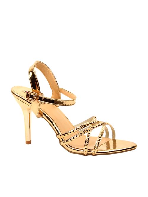 gold pu ankle strap sandals - 13924159 - Very Small Image - 1
