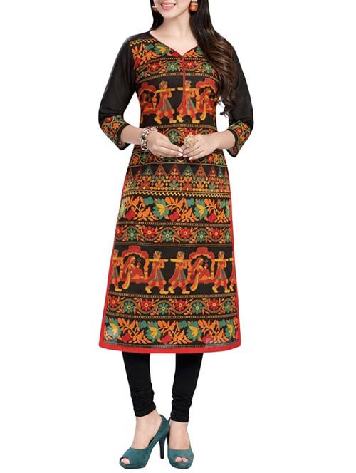 multicolor cotton straight kurta - 13924832 - Very Small Image - 1