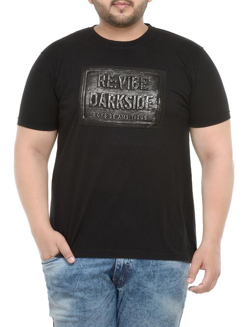 black cotton chest print t-shirt - 13926867 - Very Small Image - 1