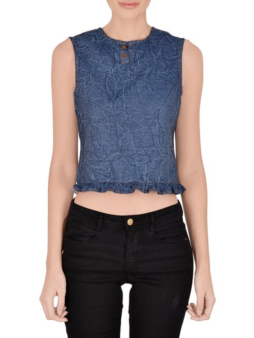 fadjuice blue denim a-line top - 13926892 - Very Small Image - 1