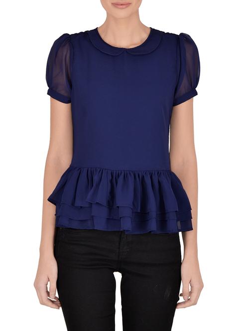 fadjuice blue georgette top - 13926895 - Very Small Image - 1