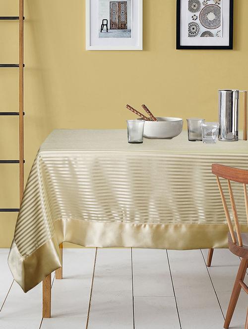 lushomes contemporary table cloth with striped center and plain border - 13927067 - Very Small Image - 1