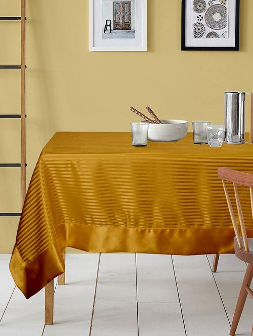 lushomes contemporary table cloth with striped center and plain border - 13927072 - Very Small Image - 1
