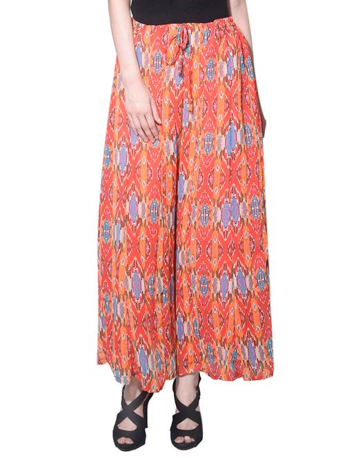 orange georgette palazzo - 13928549 - Very Small Image - 1