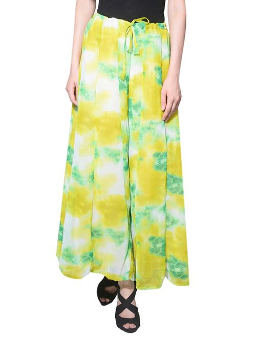 yellow georgette palazzo - 13928553 - Very Small Image - 1