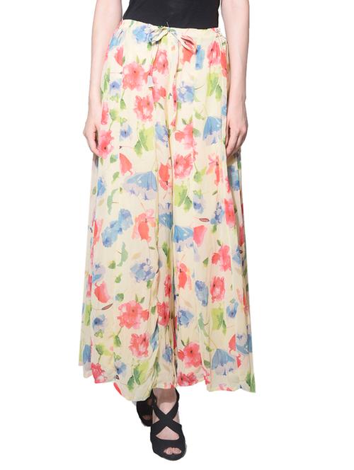 white georgette palazzo - 13928556 - Very Small Image - 1