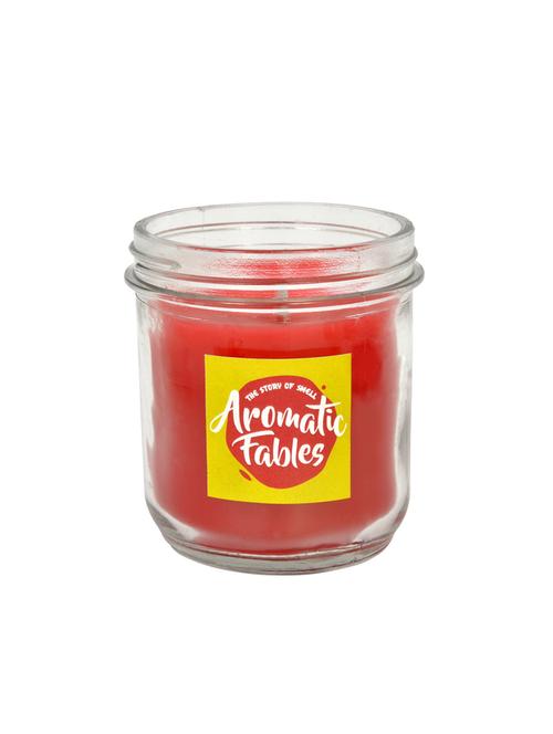aromatic fables rose fragrance soy wax red color big glass jar candle - 13928586 - Very Small Image - 1