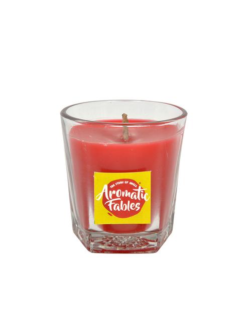 aromatic fables rose fragrance soy wax red glass candle - 13928587 - Very Small Image - 1