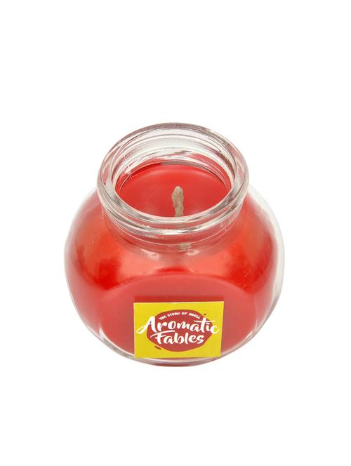 aromatic fables rose fragrance soy wax scented red glass candle - 13928590 - Very Small Image - 1