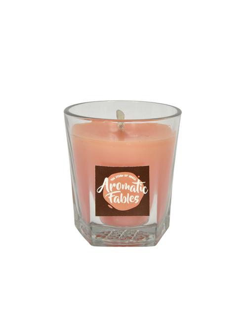 aromatic fables temple mogra fragrance soy wax pink glass candle - 13928593 - Very Small Image - 1