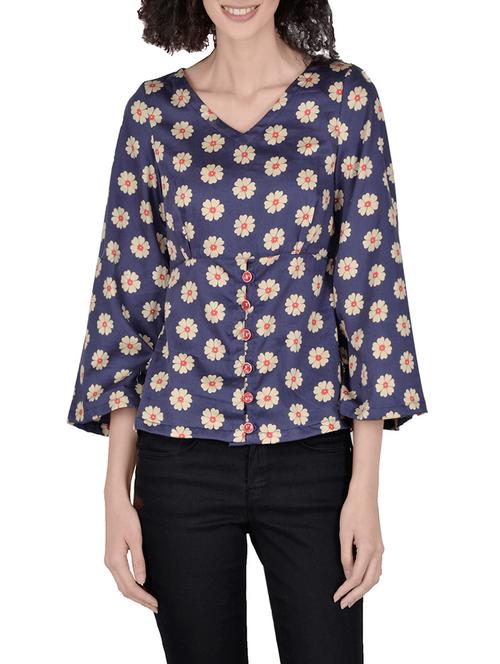 fadjuice blue cotton blend a-line top - 13931786 - Very Small Image - 1