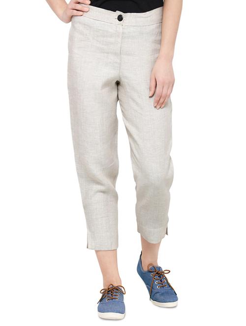 grey linen chinos trouser - 13931796 - Very Small Image - 1