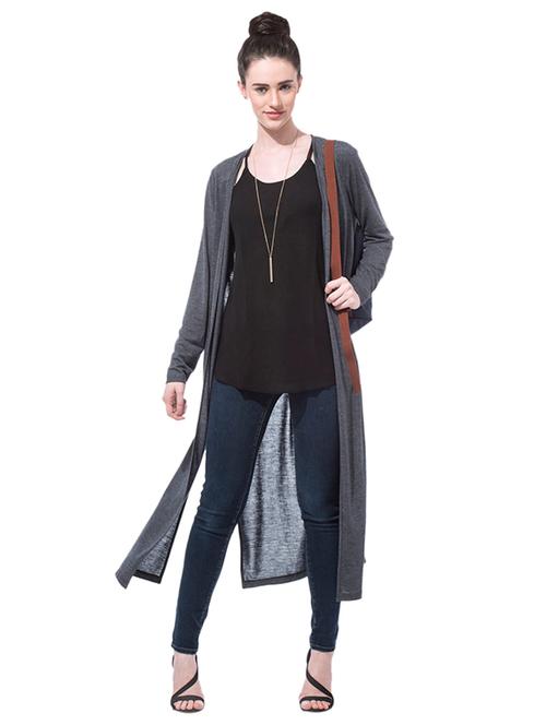 long sleeved side slit shrug - 13932331 - Very Small Image - 1