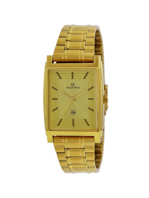 maxima gold dial analog watch for men - 42184cmgy - 13933228 - Very Small Image - 1