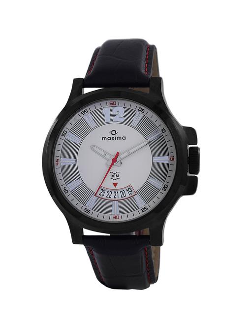 maxima white dial analog watch for men - 45412lmgb - 13933229 - Very Small Image - 1
