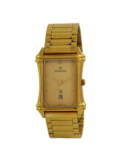 maxima gold dial analog watch for men - 45630cmgy - 13933230 - Very Small Image - 1