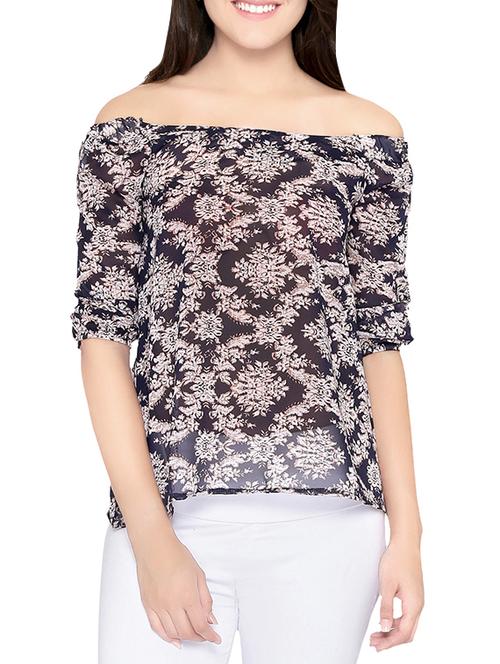 off shoulder floral print top - 13933665 - Very Small Image - 1