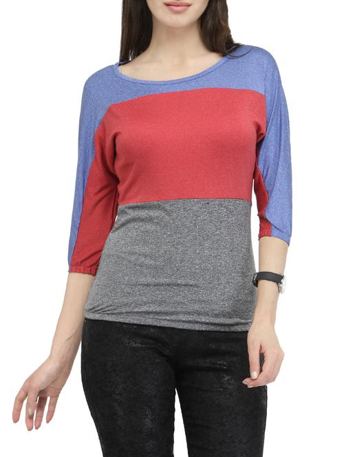 color block dolman sleeve tee - 13934271 - Very Small Image - 1